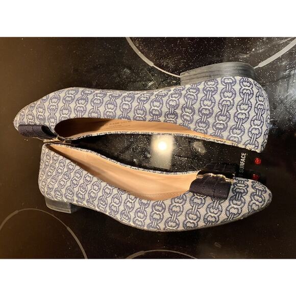 TORY BURCH Navy Blue Gemini Chain Link Leather Comfort Loafers Shoes Sz. 9 - Picture 8 of 11